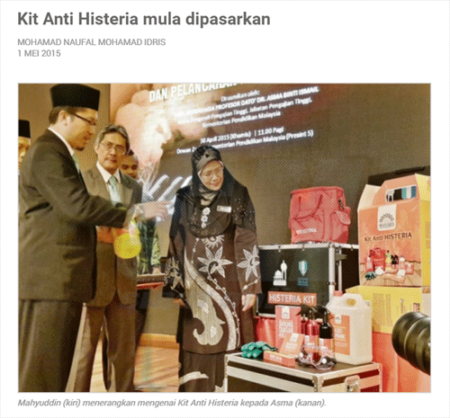 Perlancaran kit anti histeria di Putrajaya. Gambar dari Sinar Harian.