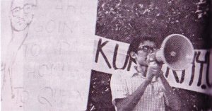 Demonstrasi anti-Tunku selepas peristiwa 13 Mei 1969. Imej dari 13 Mei Sebelum dan Selepas