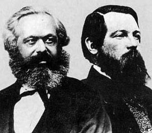 Dari kiri: Karl Marx dan Friedrich Engels. Imej dari critical-theory.com