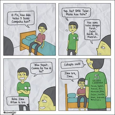 Siapa ada tshirt asrama memang lejen. Komik daripada Komik Ronyok.