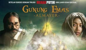 Hanyut ditayangkan kat Indonesia dengan tajuk 'Gunung Emas - Almayer'. Imej dari jengatmedia 